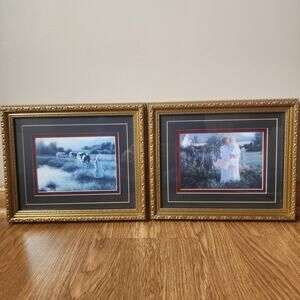 Robert Duncan Prints Set Of 2 Framed Fishing The Old Mill Pond A Morning Hug